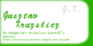 gusztav kruzslicz business card